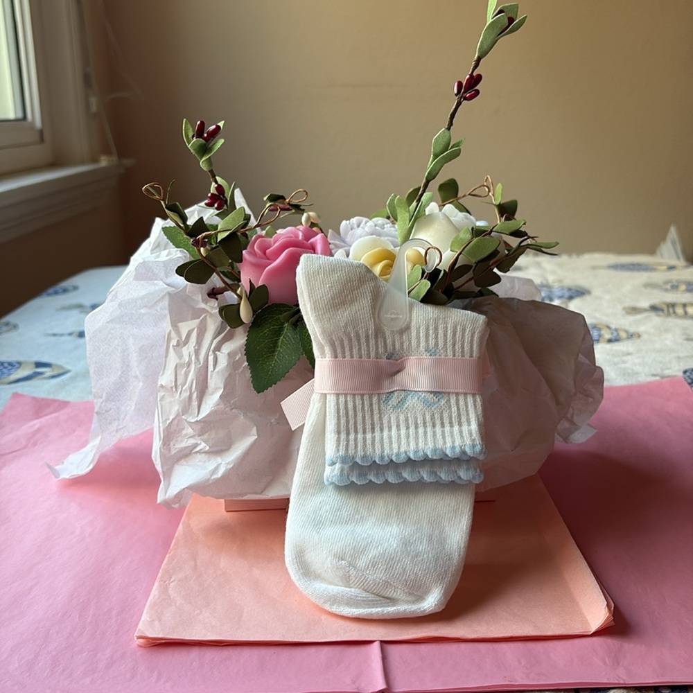 🩵🎀🩵 LOVESHACKFANCY DOYENNE COTTON BIW ANKLE SOCKS 🩵🎀🩵
